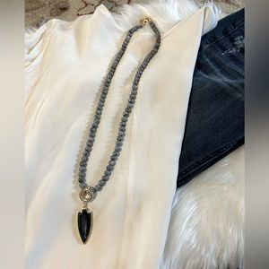 Park Lane black, gray, and gold necklace